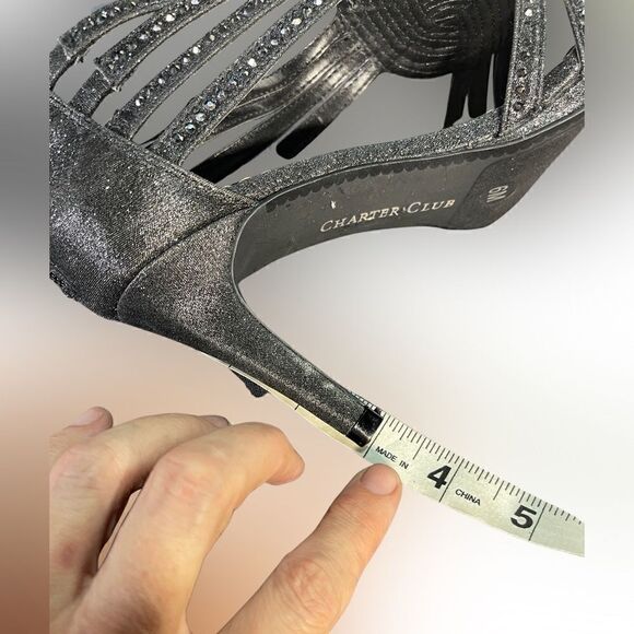 Charter Club - black sparkle heels - Picture 6 of 7